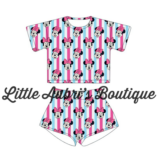 PREORDER Girl Mouse Tee and Shorts Lounge Set CLOSES 3/8