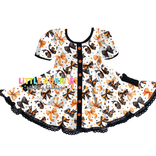 SPOOKY BOWS Lace Tiered Dress (*SHIPS END SEPT)