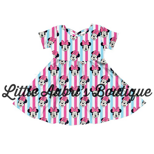 PREORDER Girl Mouse Cross Back Twirl Dress CLOSES 3/8