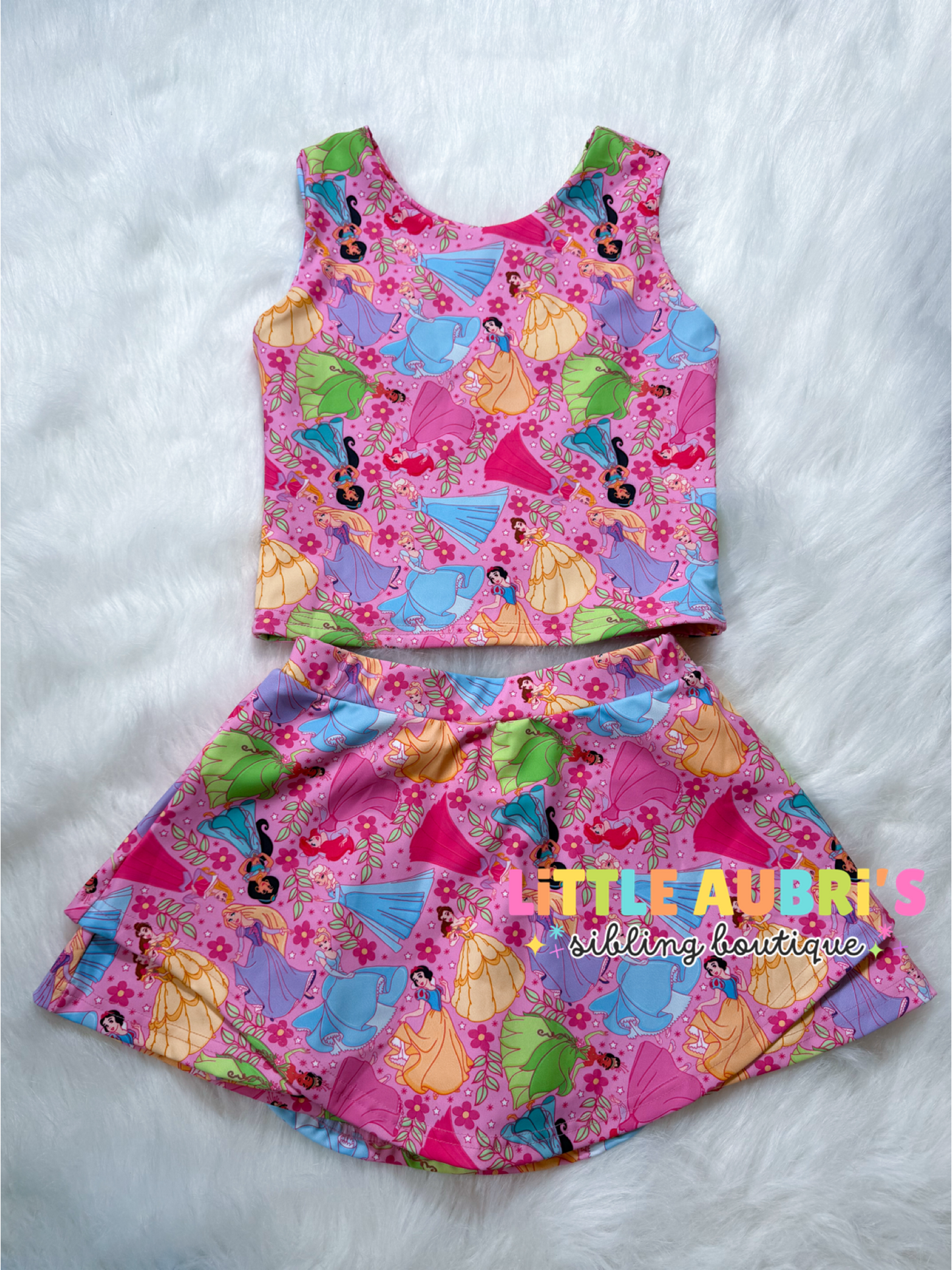 FIT FOR A PRINCESS Athletic Crop Skort Set (*SHIPS LATE AUGUST)
