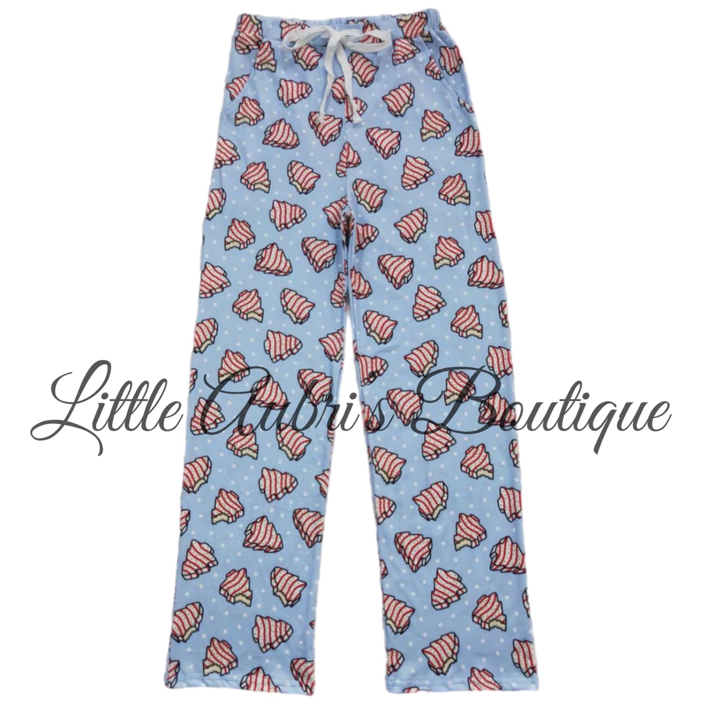 Adult Blue Christmas Cakes Pajama Pants Early October