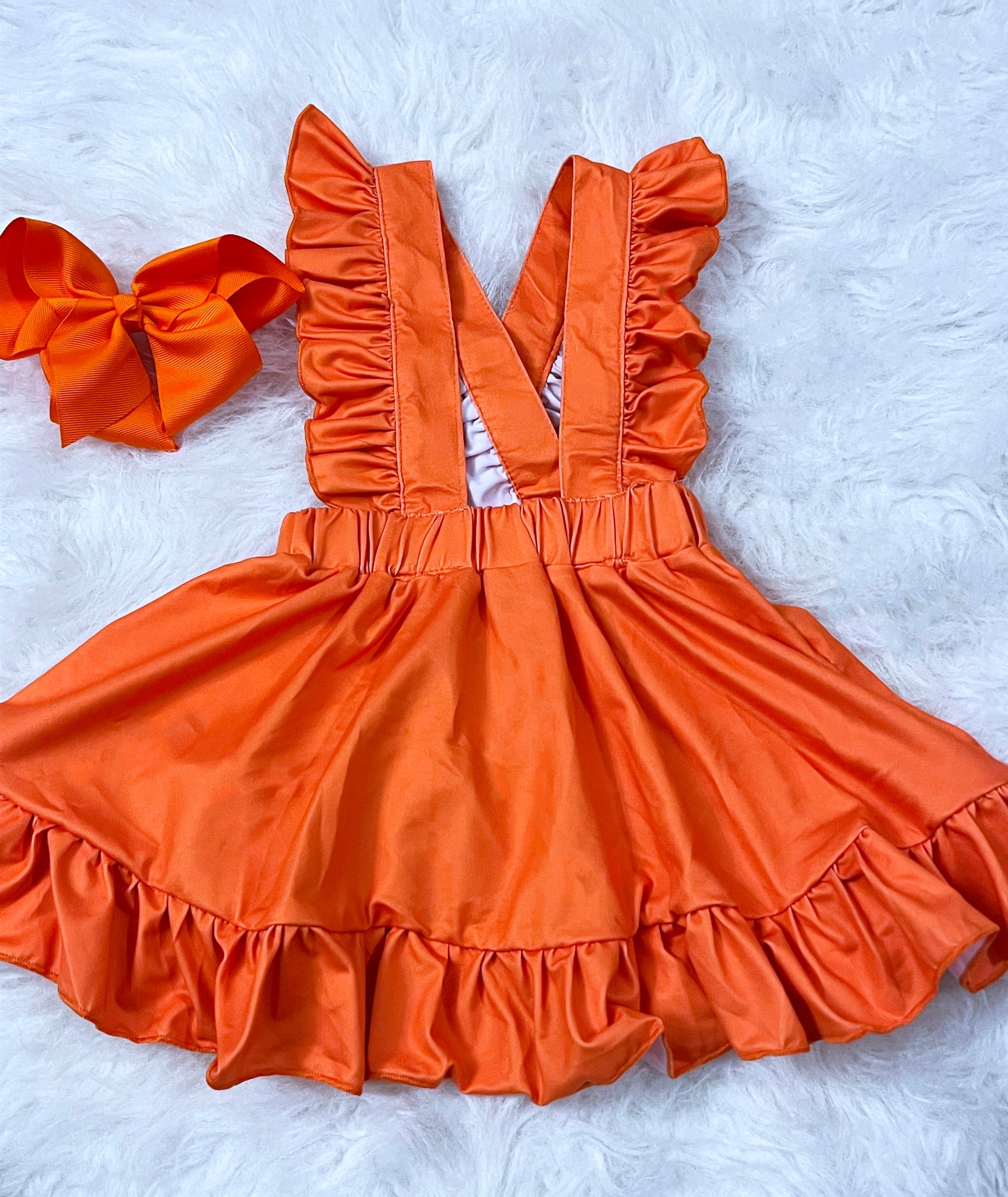 Orange Ruffle Suspender Skirt