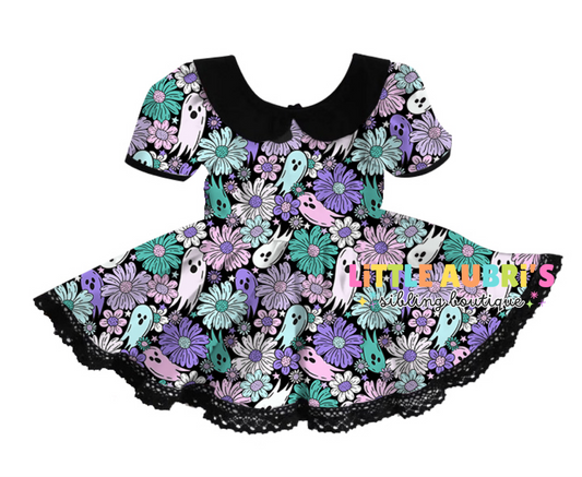SPOOKY FLORAL Lace Collar Dress (*SHIPS END SEPT)