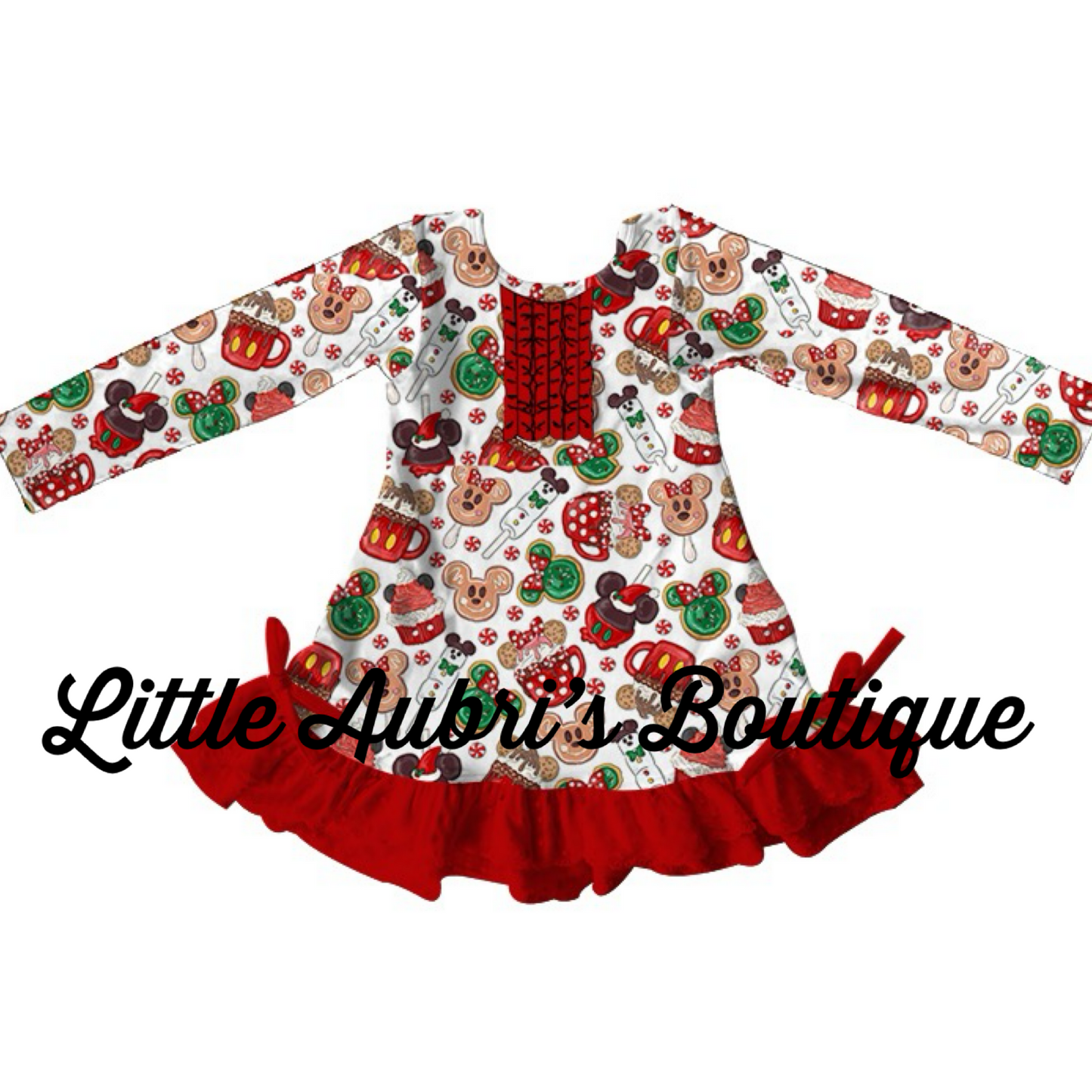 Christmas on Main St. Pajama Ruffle Pajama Dress