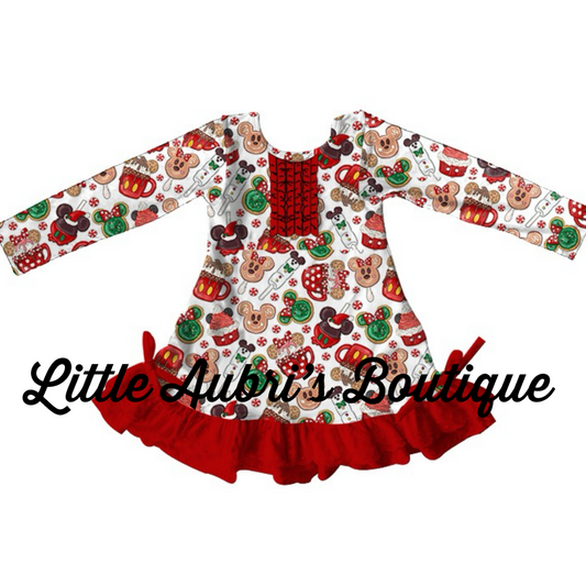 PREORDER Christmas on Main St. Pajama Ruffle Pajama Dress CLOSES 7/26