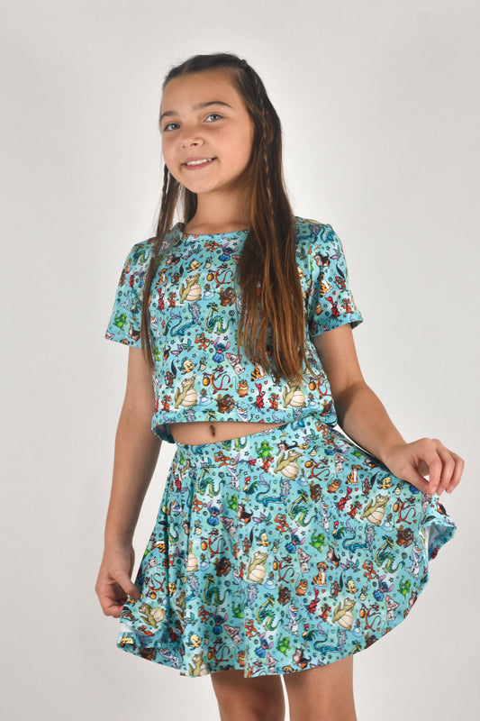Princess Sidekicks Crop Skort Set