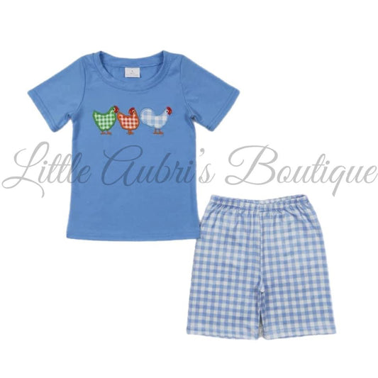 Chicken Embroidered Short Set ETA Early Sept