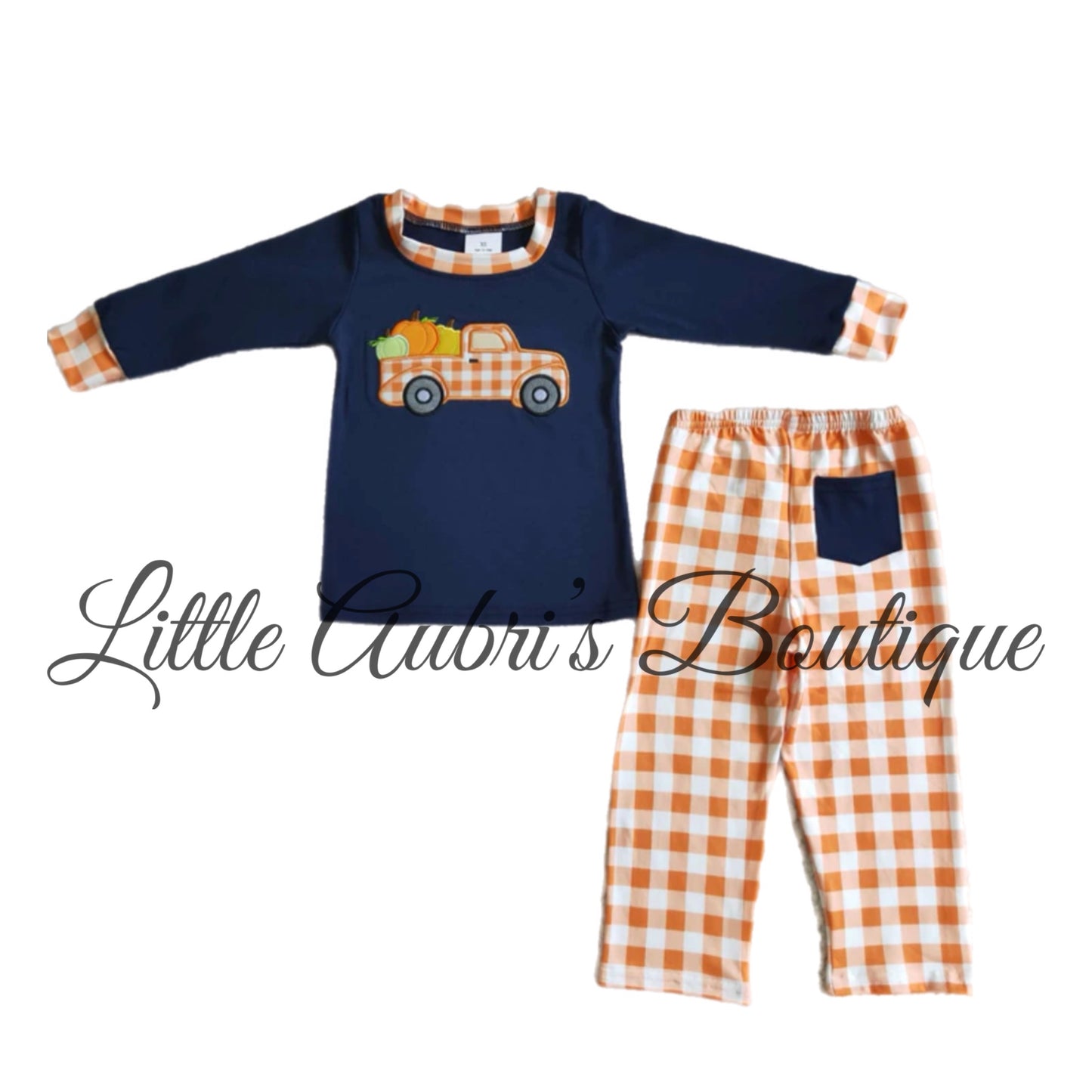 Embroidered Pumpkin Truck Pants Set ETA Late Sept