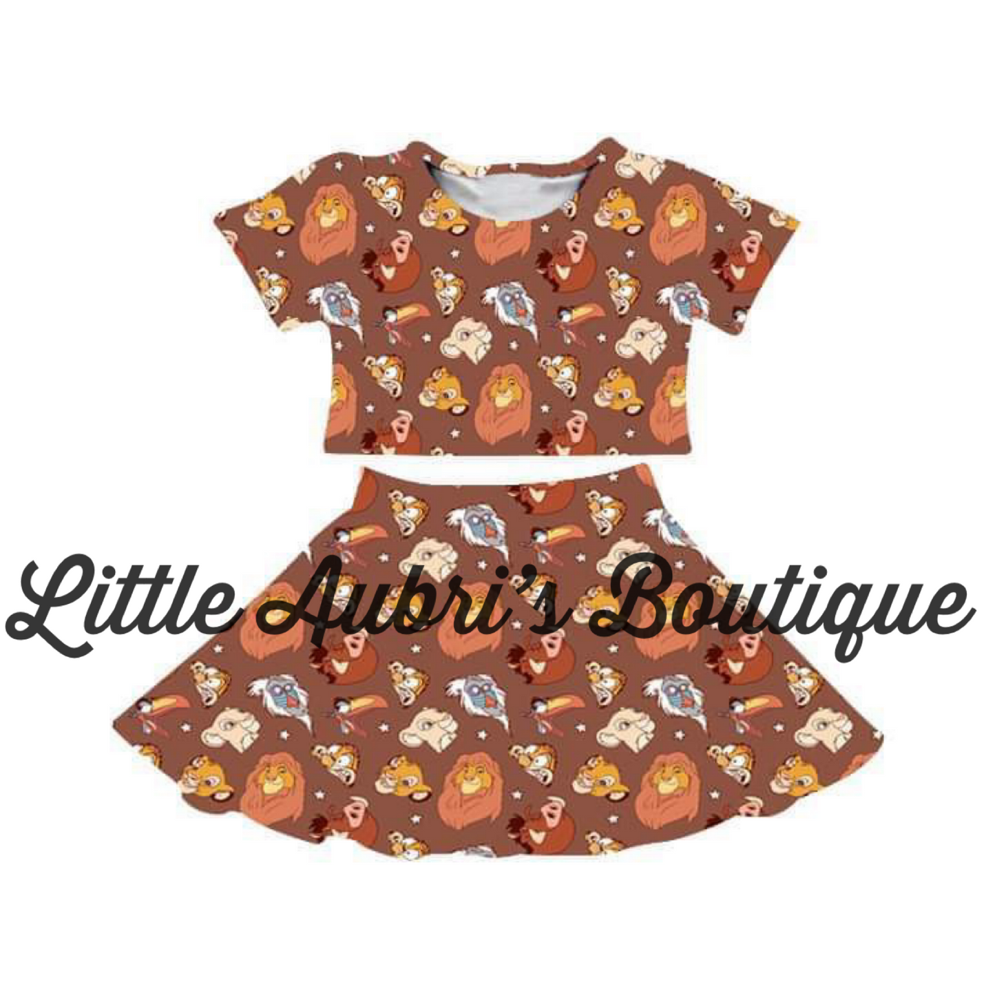 PREORDER #1005 Lion Friends Crop Skort Set CLOSES 4/12