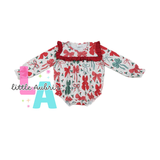 Christmas Bows Romper ETA Late August