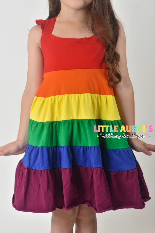 Over the Rainbow Tiered Ruffle Dress