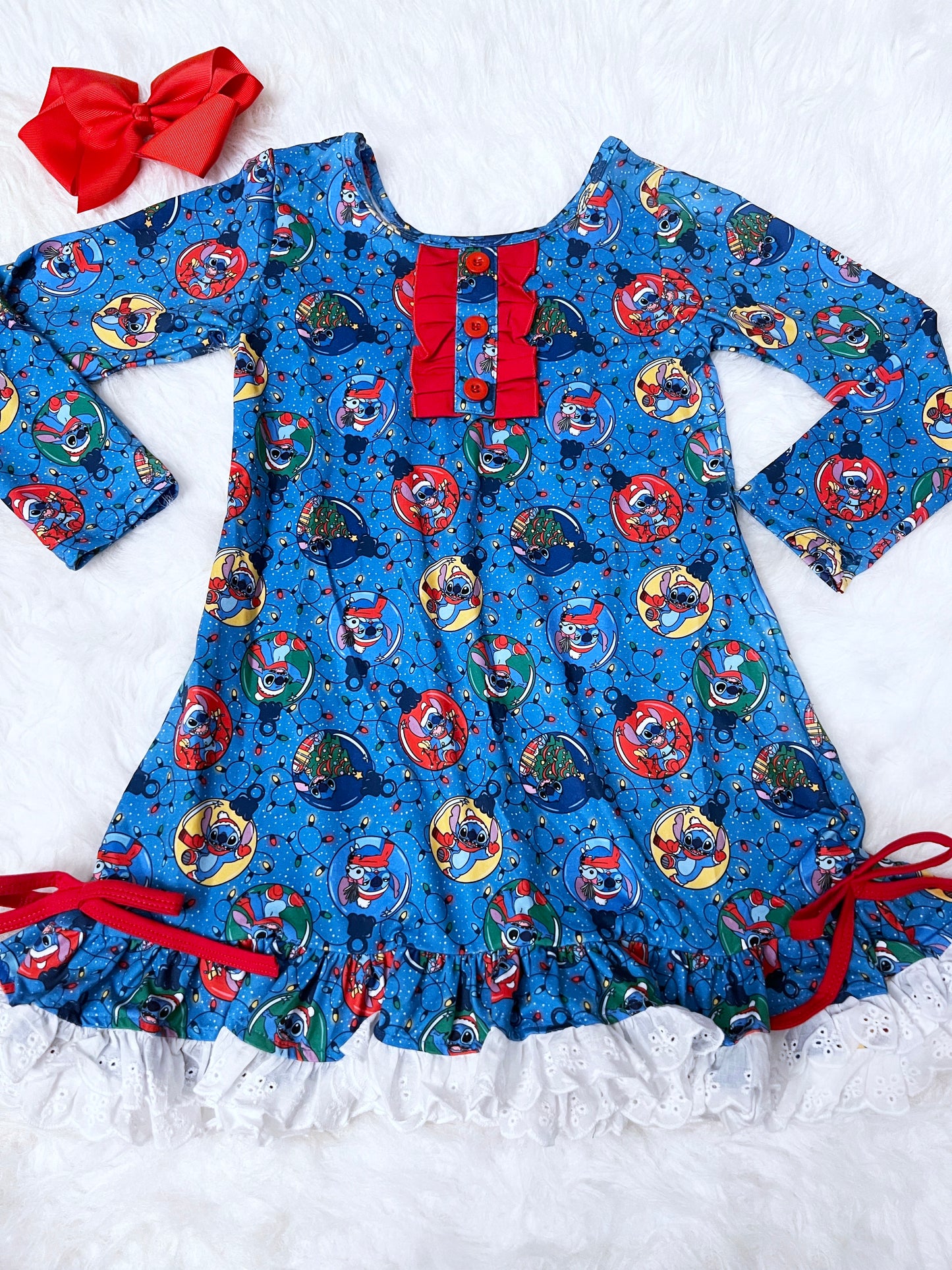 Alien Ornament Ruffle Pajama Dress