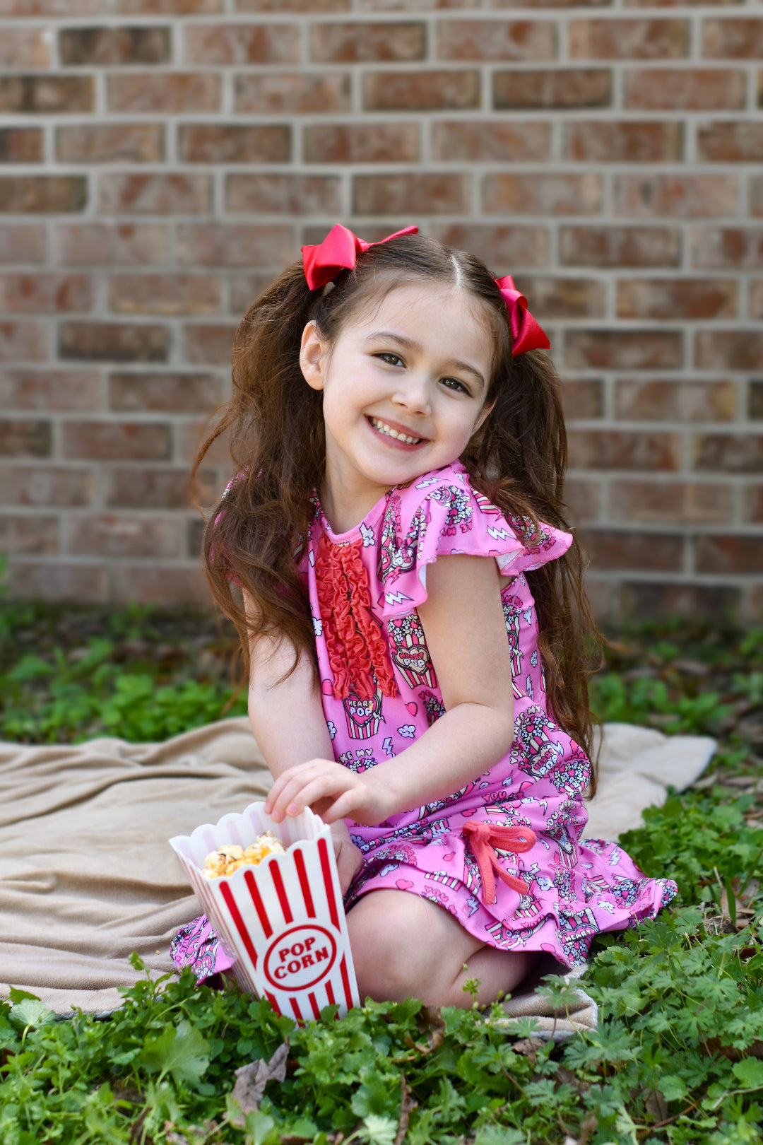 Pink You Make My Heart Pop Ruffle Pajama Dress