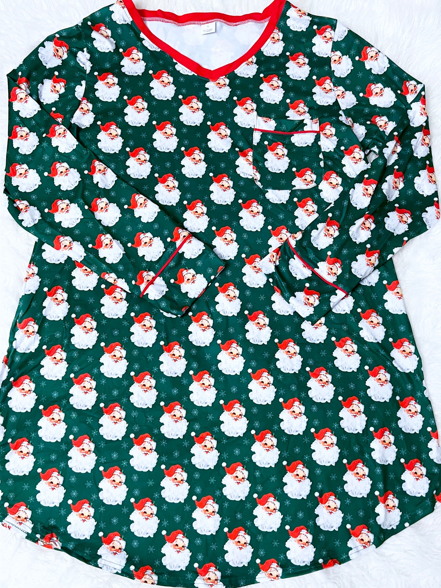 Adult Vintage Santa Pajama Dress