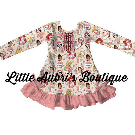 Christmas Princess Ruffle Pajama Dress