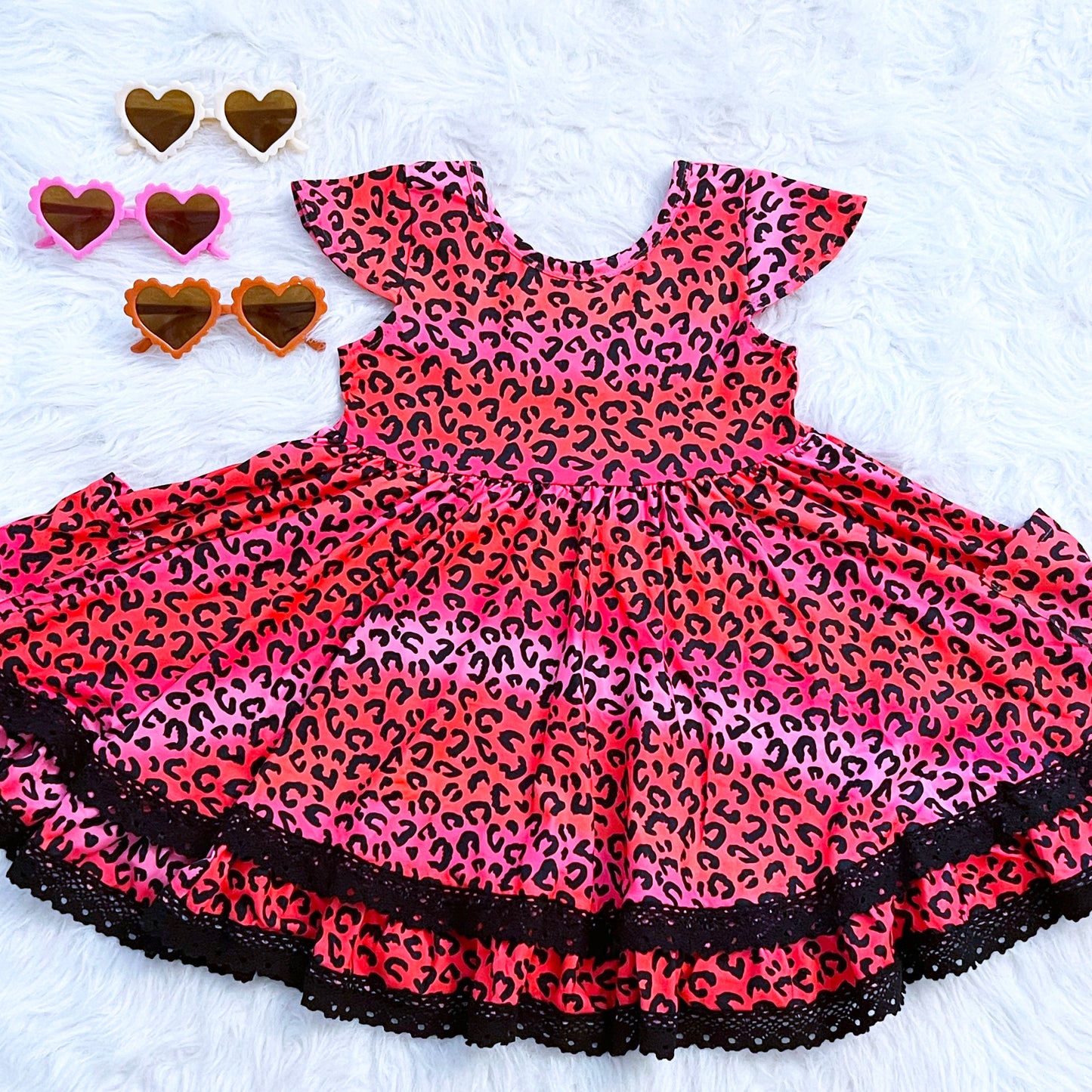 Gradient Leopard Lace Dress