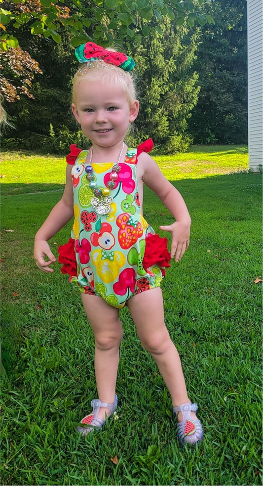 Mouse Fruits Ruffle Romper