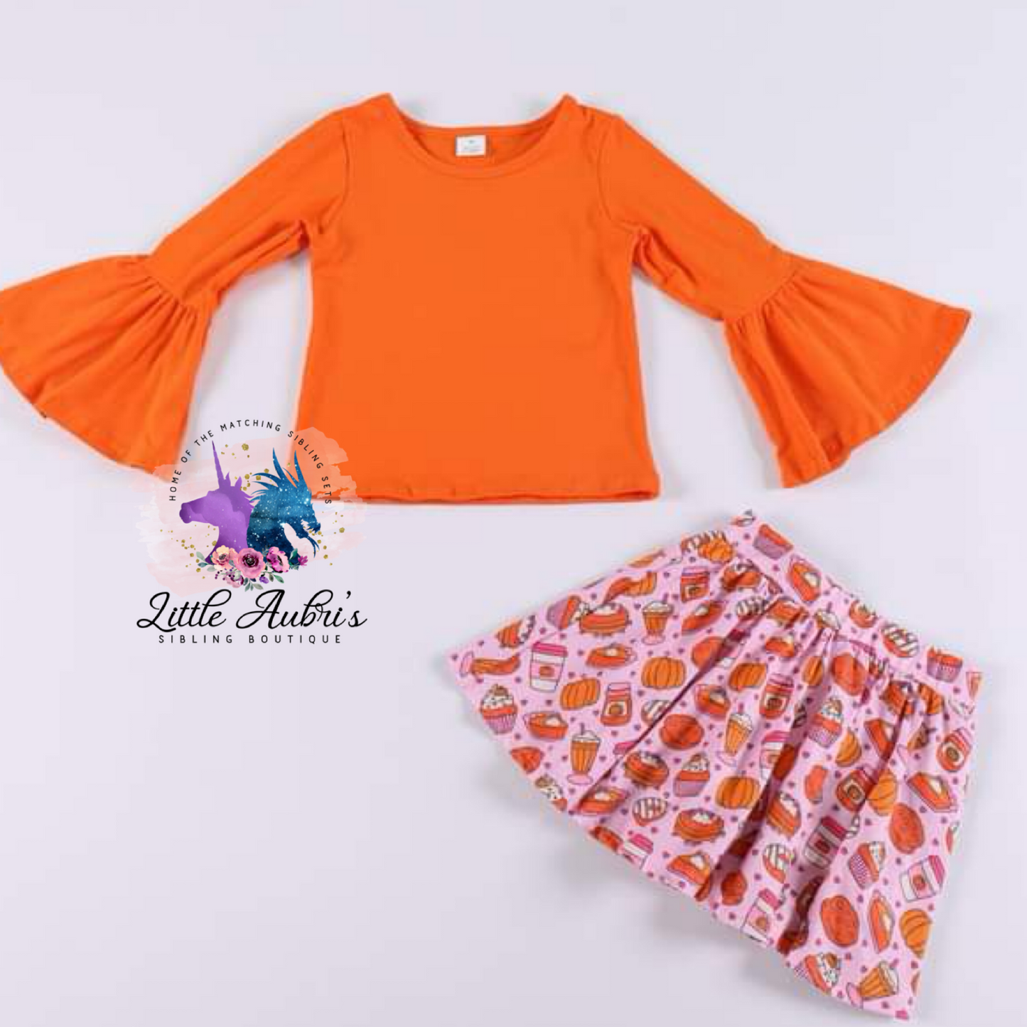 Fall Sweets Bell Sleeve Top and Skort Set