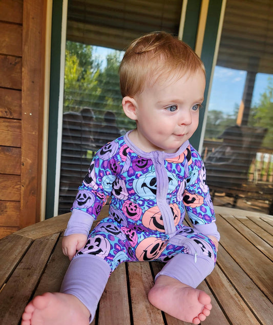 Neon Jack O’Lanterns Zip Jammies