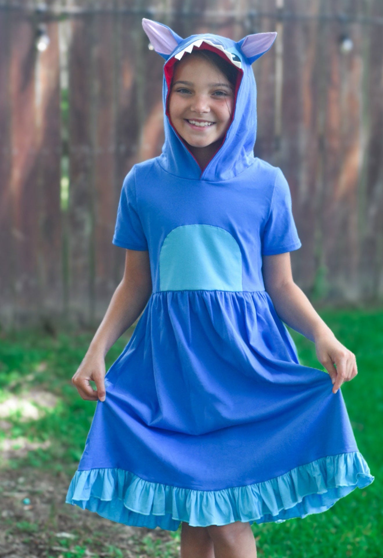 Blue Alien Hooded Dress