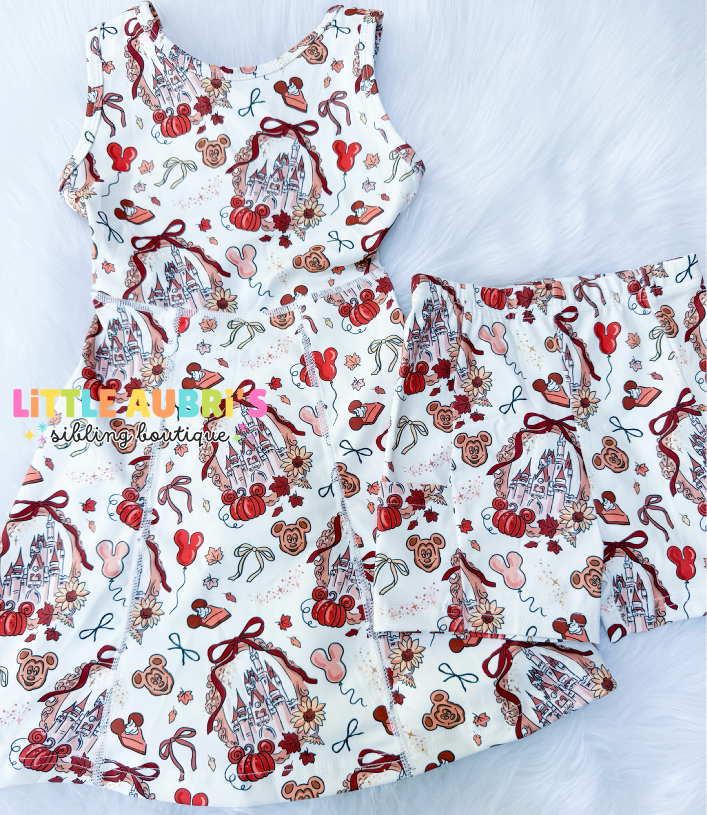 FALL ON MAIN ST Athletic Dress + Detached Shorts Set