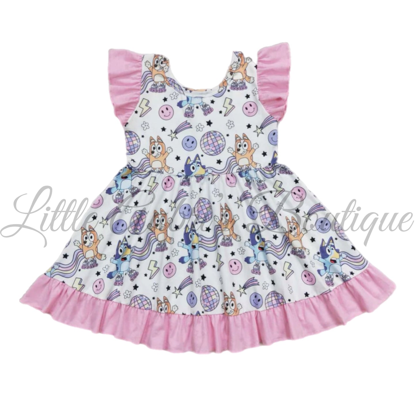 Groovy Heeler Pups Ruffle Dress ETA Late August