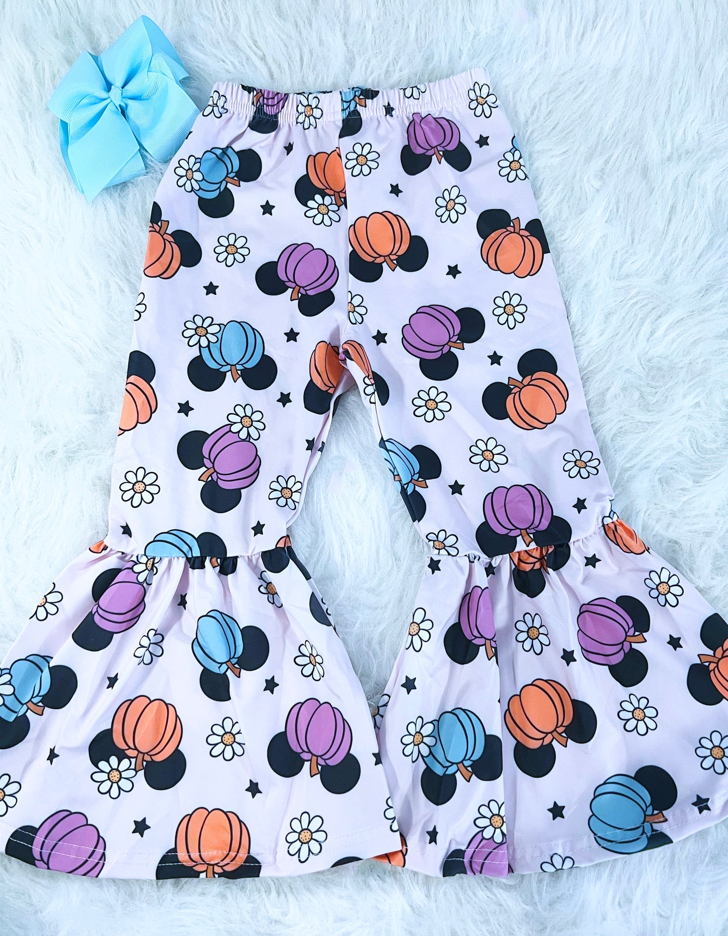 Colorful Pumpkin Mouse Bell Bottoms