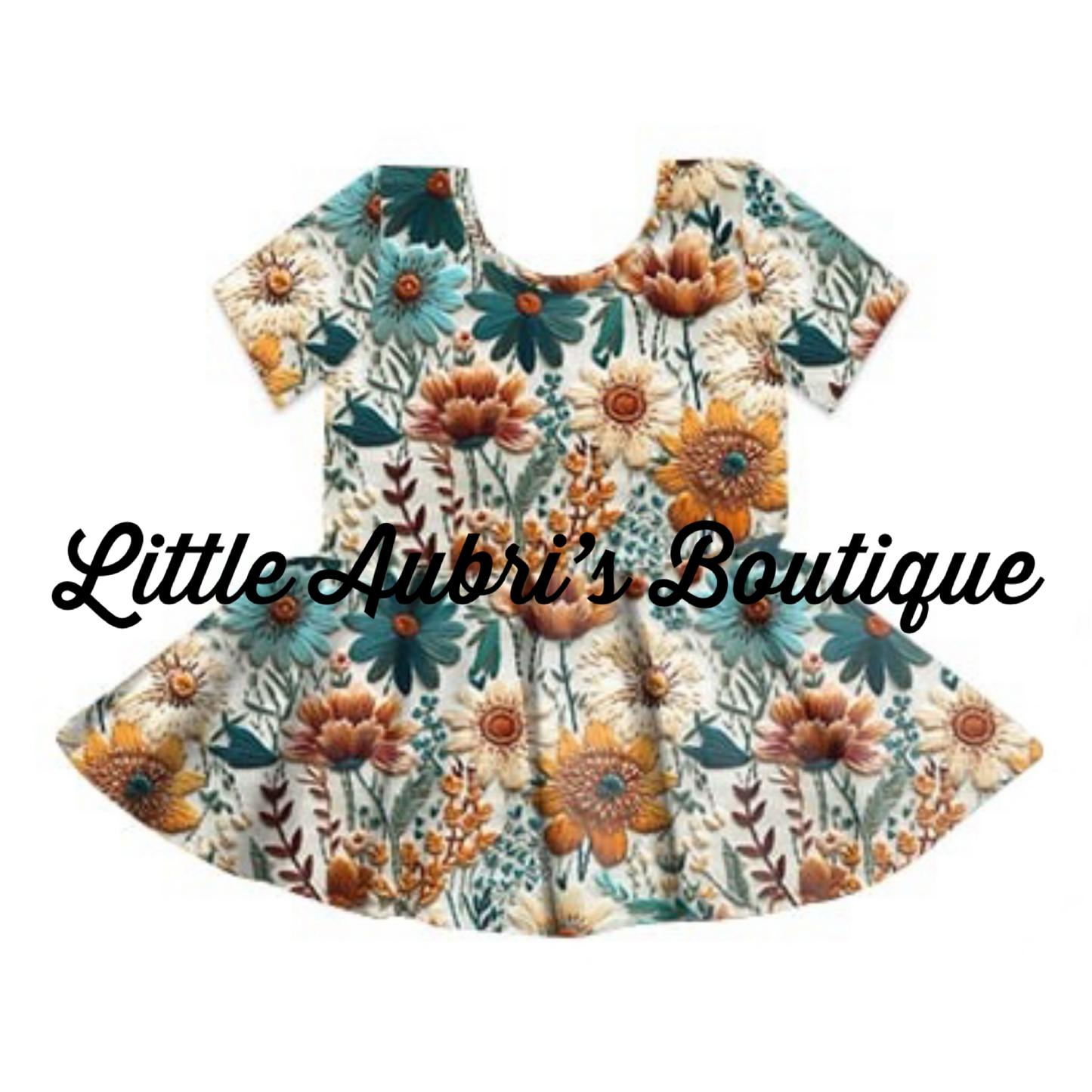 PREORDER Adult Teal Rust Floral Peplum CLOSES 6/3