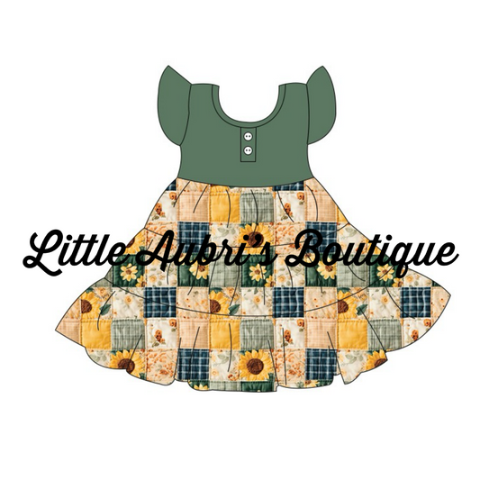PREORDER Sunflower Patchwork Triple Tiered Dress CLOSES 6/3