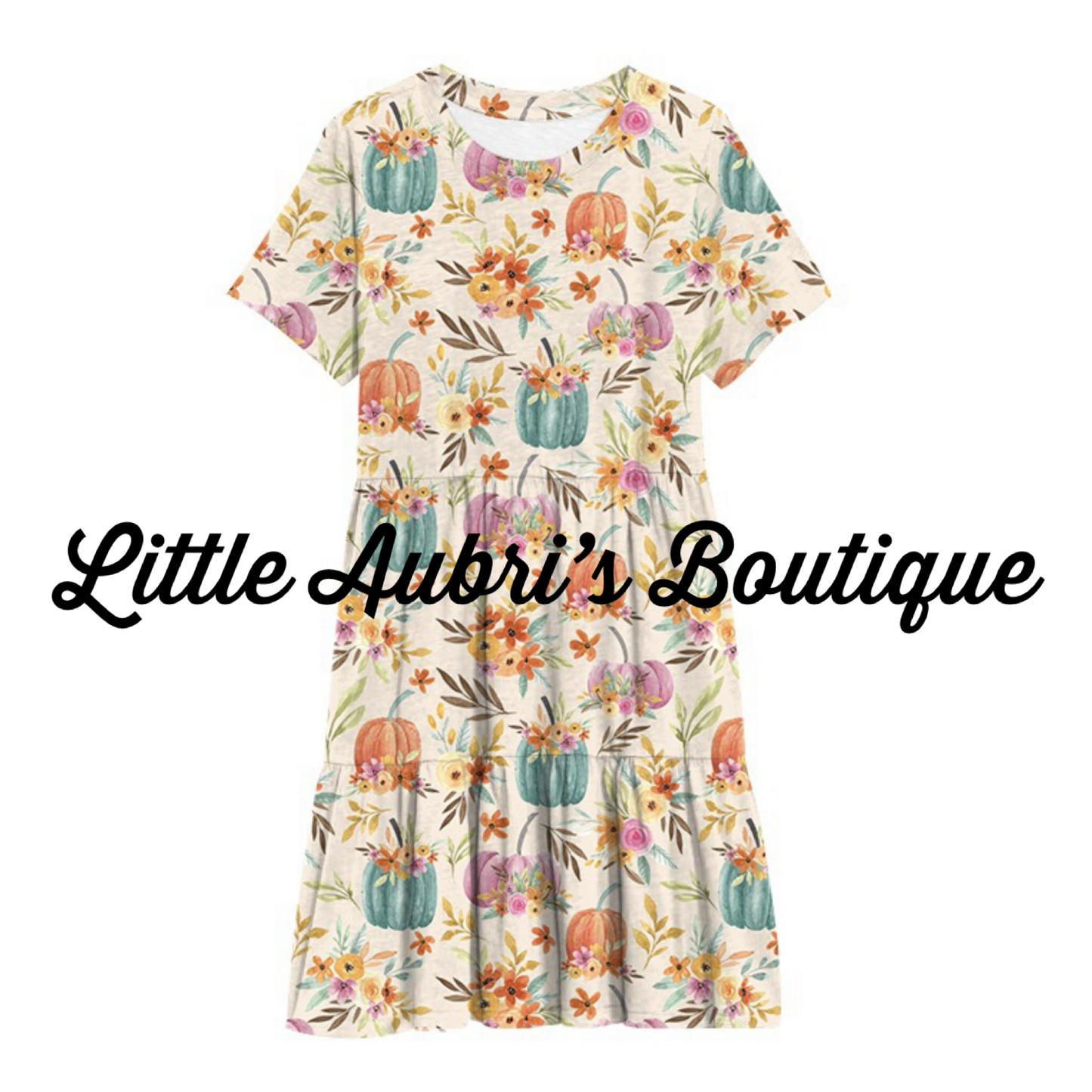 PREORDER Adult Floral Pumpkin Triple Tiered Dress CLOSES 6/3