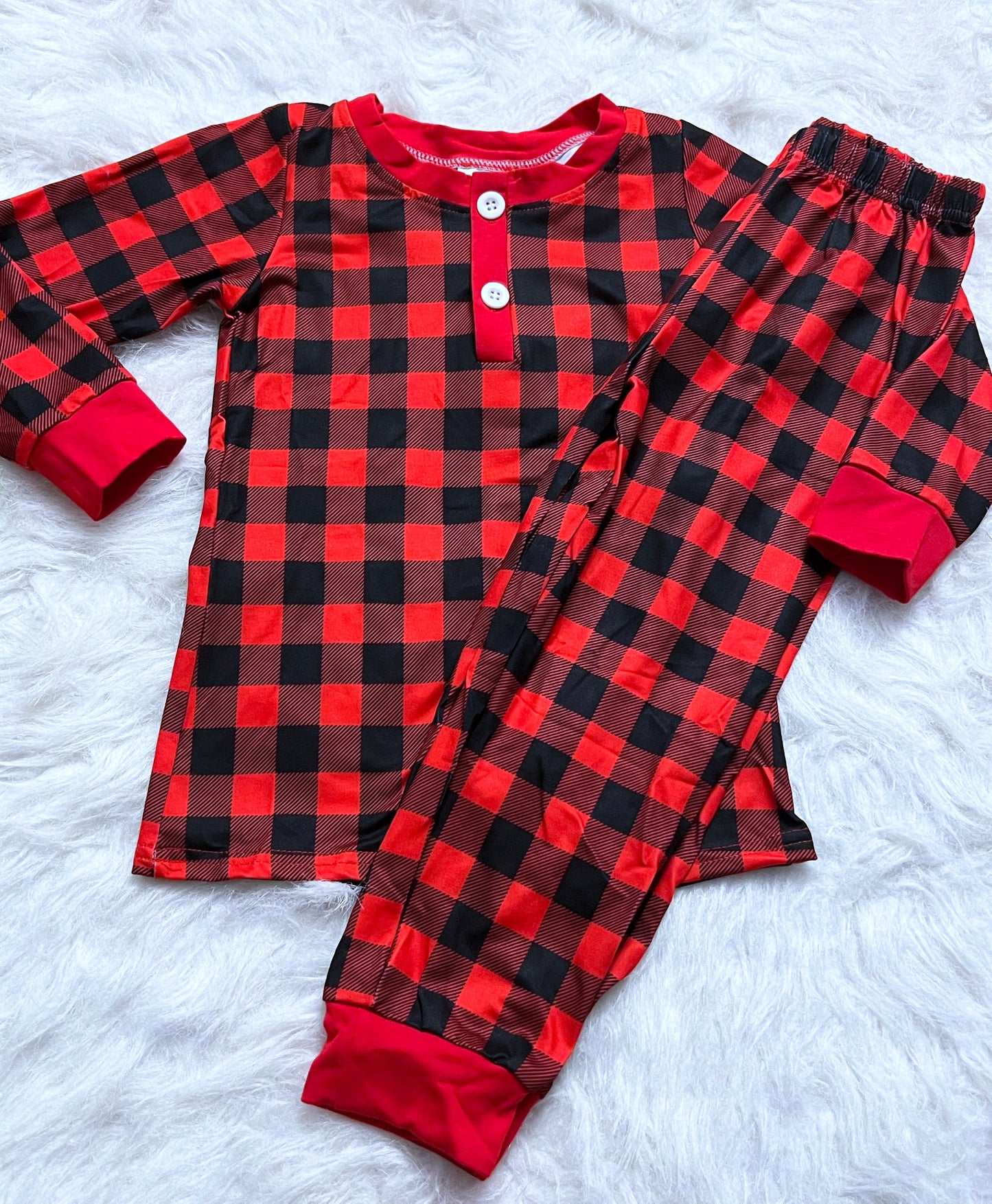 Red & Black Plaid Pajama Set