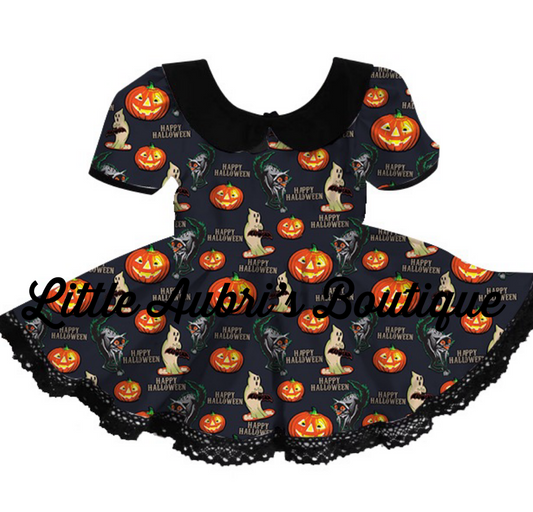 Vintage Collar Halloween Lace Dress