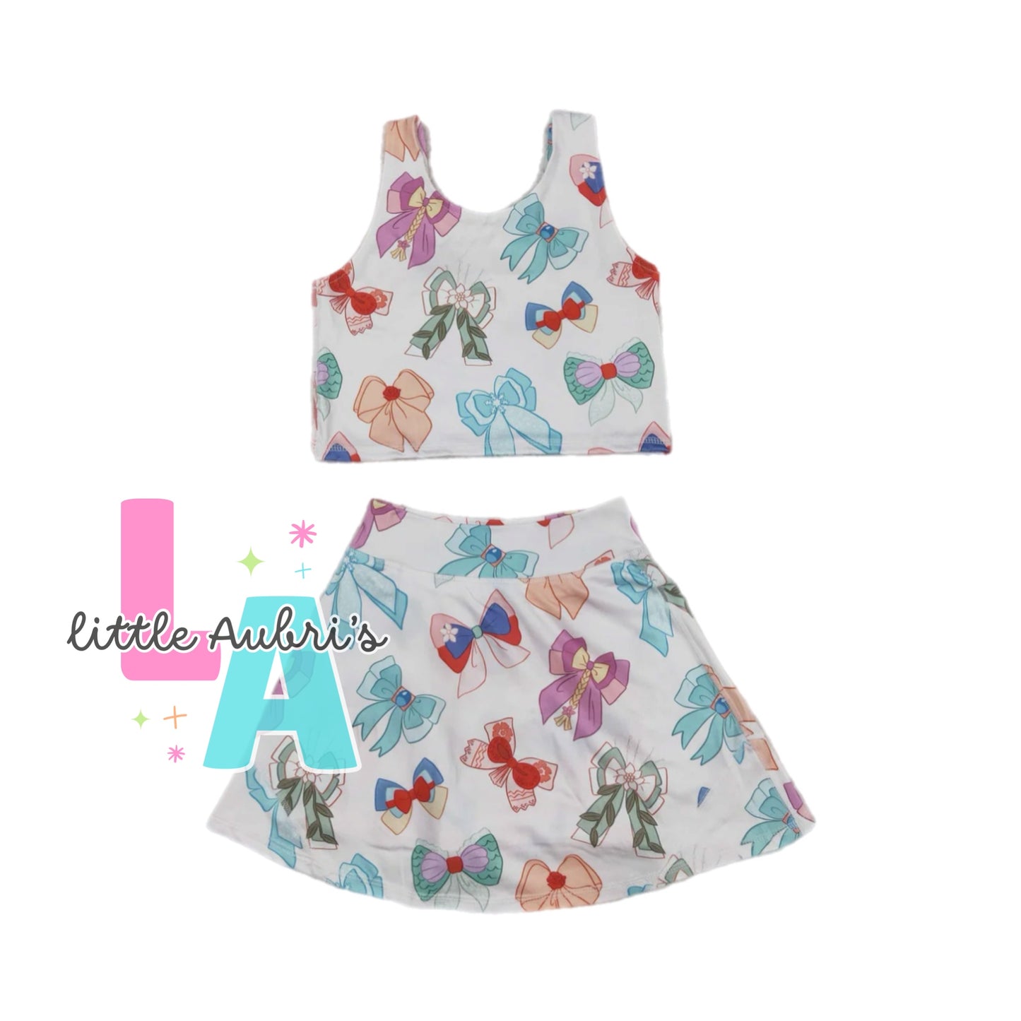 Princess Bows Crop and Athletic Skort Set ETA Late June