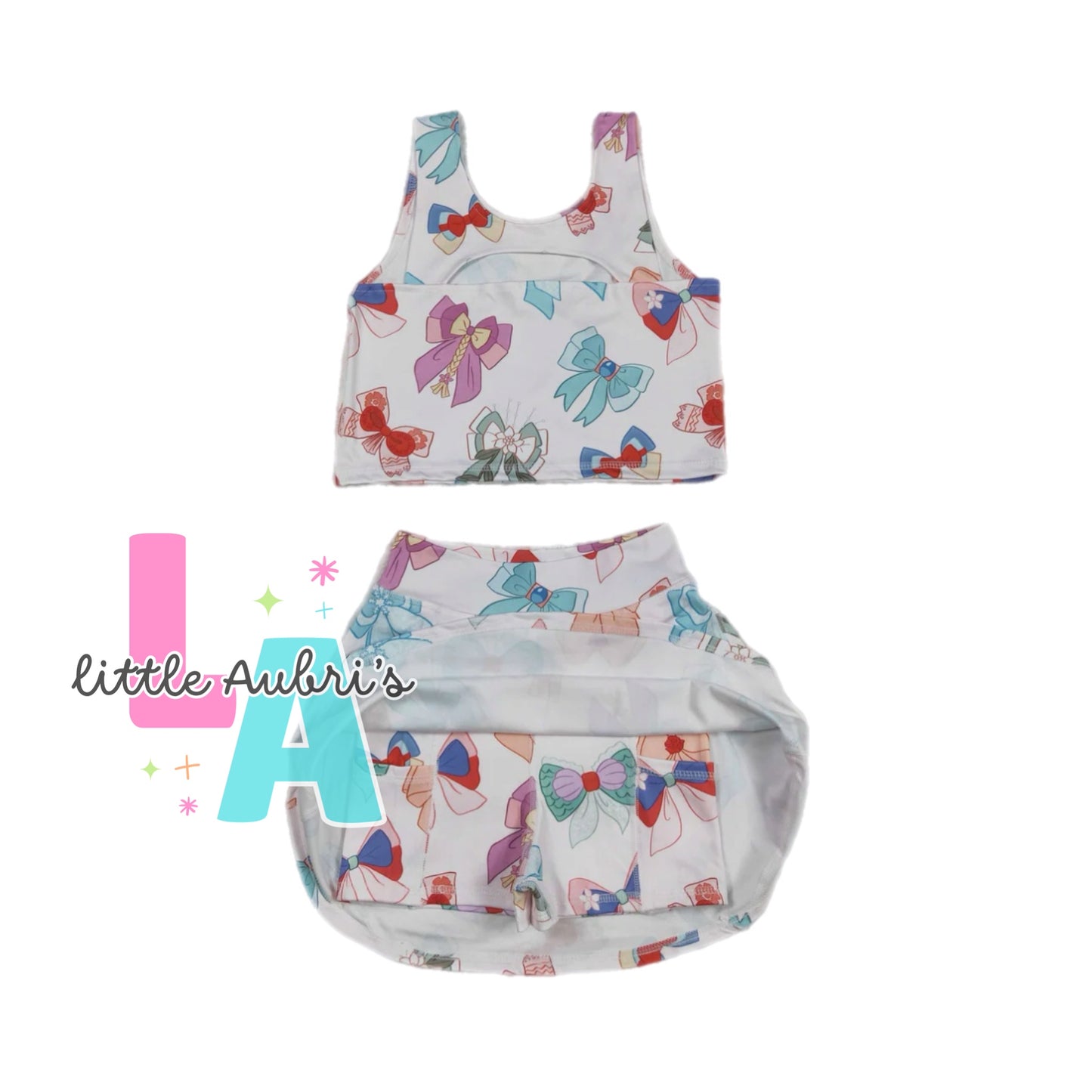 Princess Bows Crop and Athletic Skort Set ETA Late June