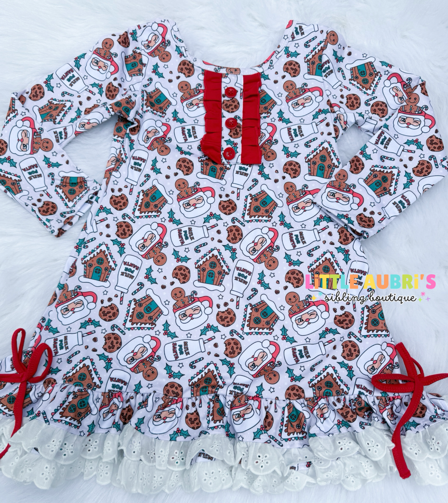 MILK FOR SANTA Lace Pajama Dress