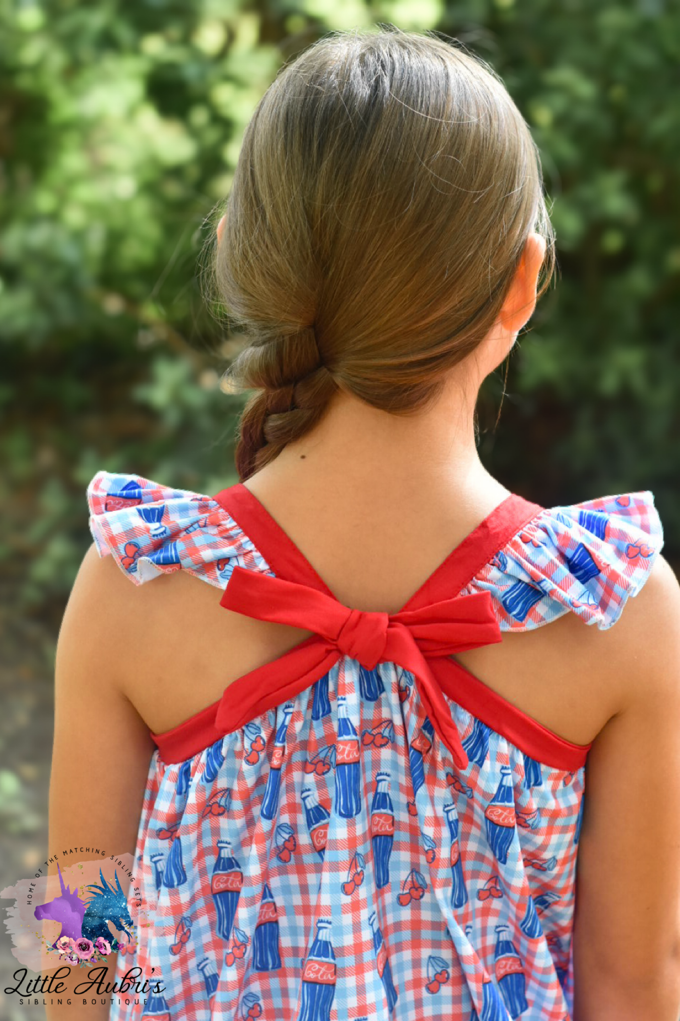 Cherry Cola Ruffle Bow Back Tunic and Short Set