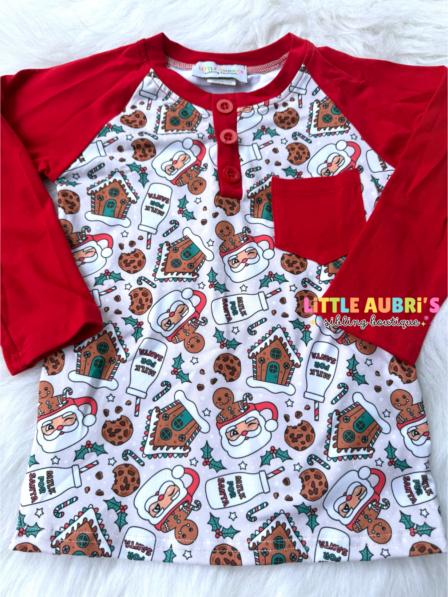 MILK FOR SANTA Pocket Henley