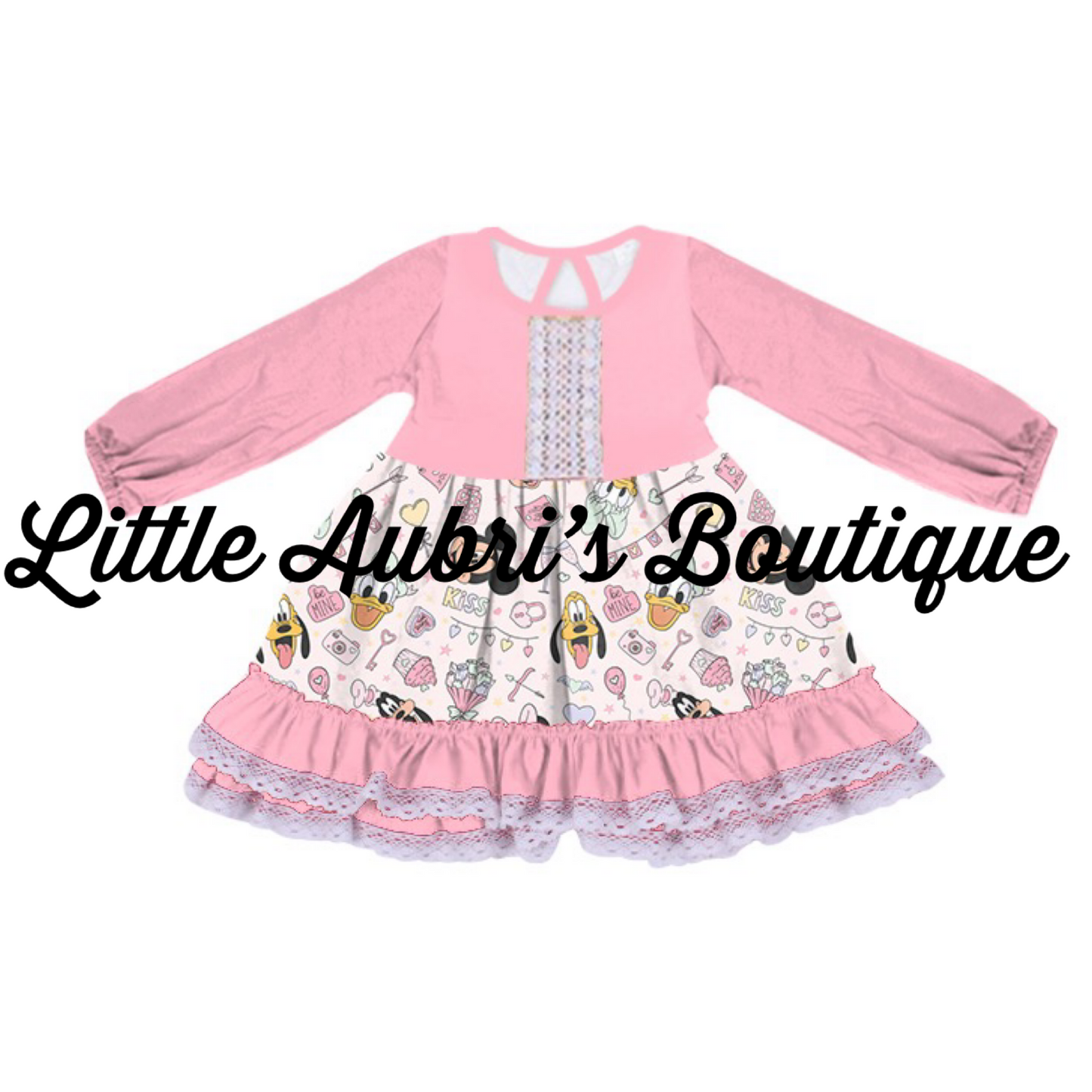 PREORDER Cupid Mouse and Friends Long Sleeve Lace Dress CLOSES 10/27