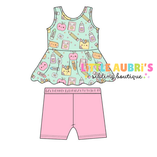 CLASSROOM CUTIE Tunic Short Set (*SHIPS MID JULY)
