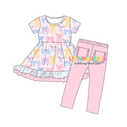SPRING BOWS Lace Tunic Legging Set (*SHIPS LATE FEB)