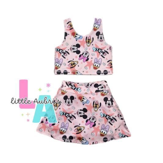 Mouse Pals Crop and Athletic Skort Set ETA Late June