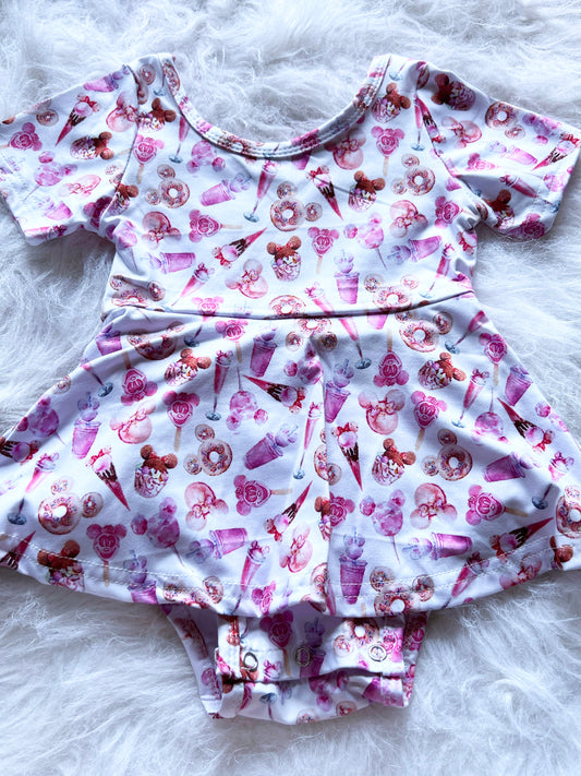 Pink Mouse Sweets Skirted Leotard