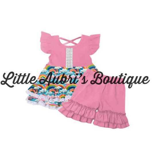 PREORDER 3D Rainbow LaceTunic and Ruffle Short Set CLOSES 4/5