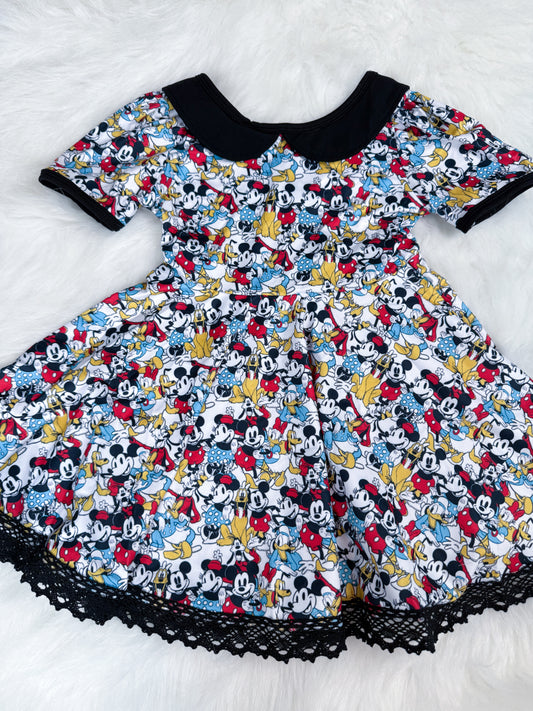 Vintage Mouse Collar Lace Dress