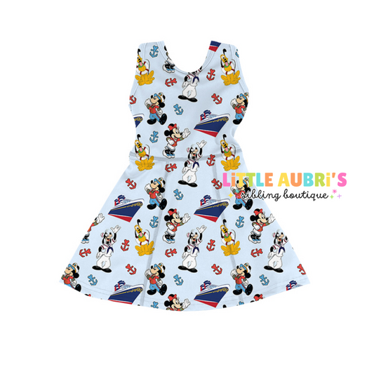 MOUSE CRUISE Athletic Dress + Detached Shorts Set (*SHIPS EARLY AUGUST)