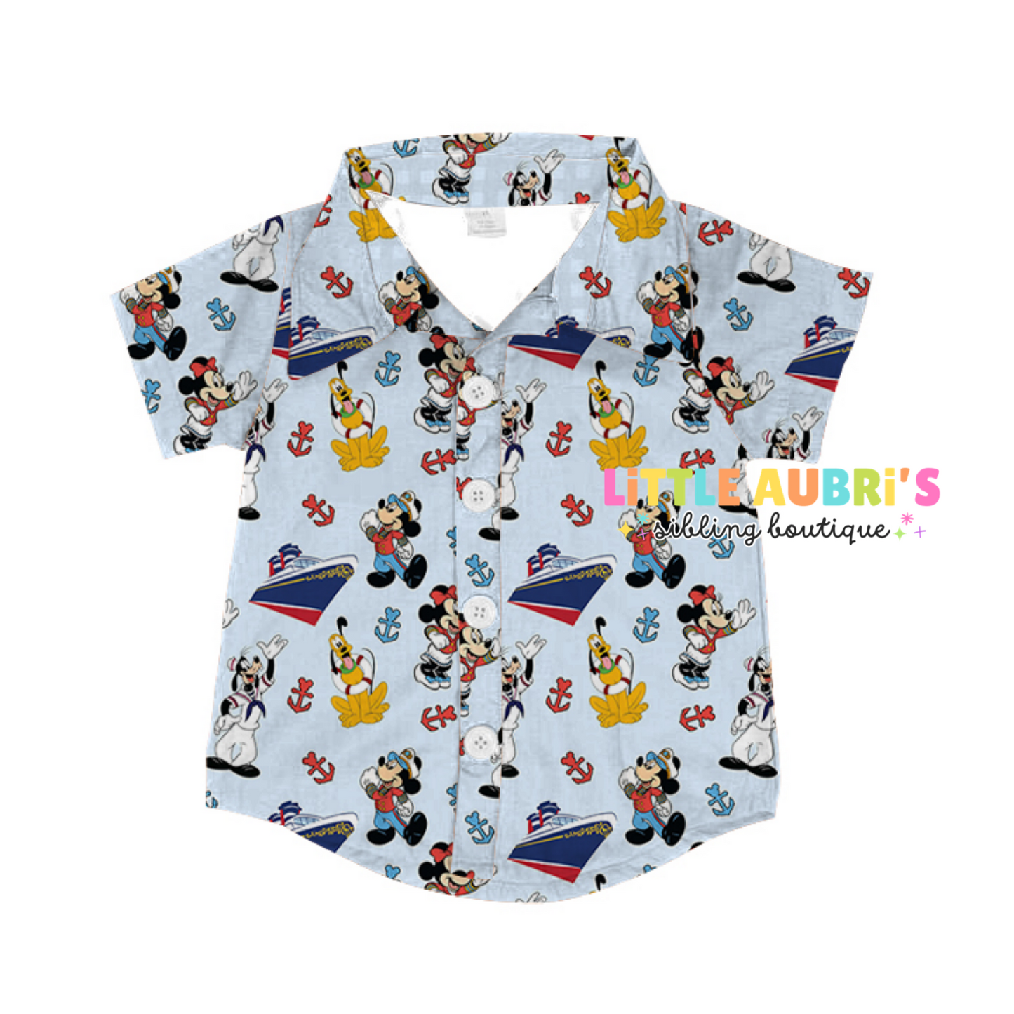 MOUSE CRUISE Button Down Shirt (*SHIPS EARLY AUGUST)