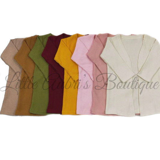 Waffle Knit Cardigan (8 Color Options) ETA Early August