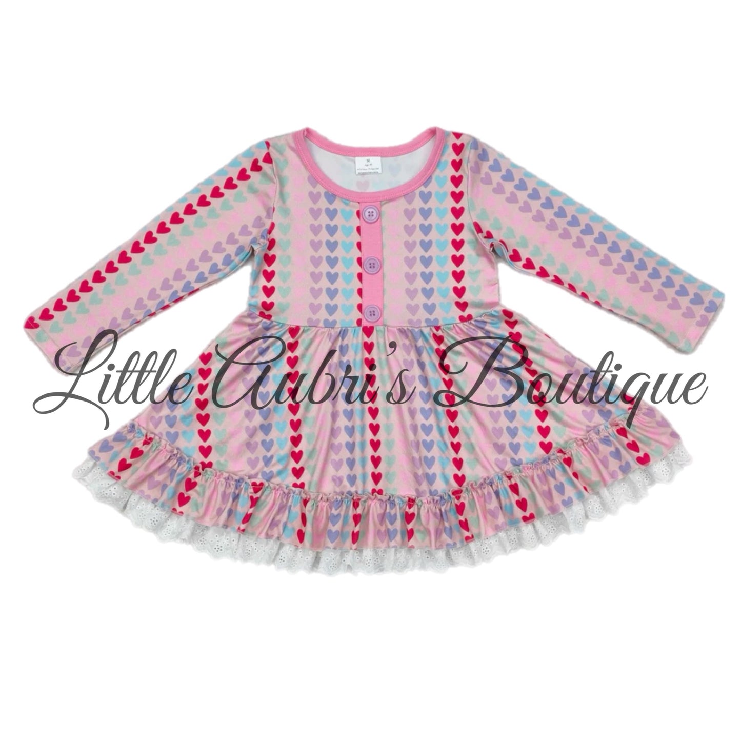 Colorful Hearts Lace Dress ETA End January