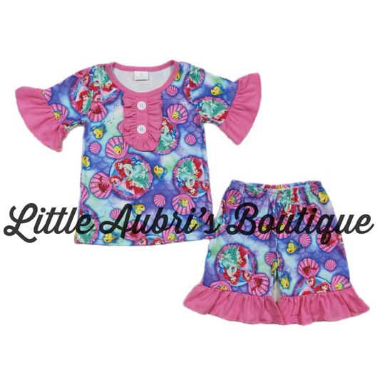 Mermaid Ruffle Pajama Short Set ETA Early May