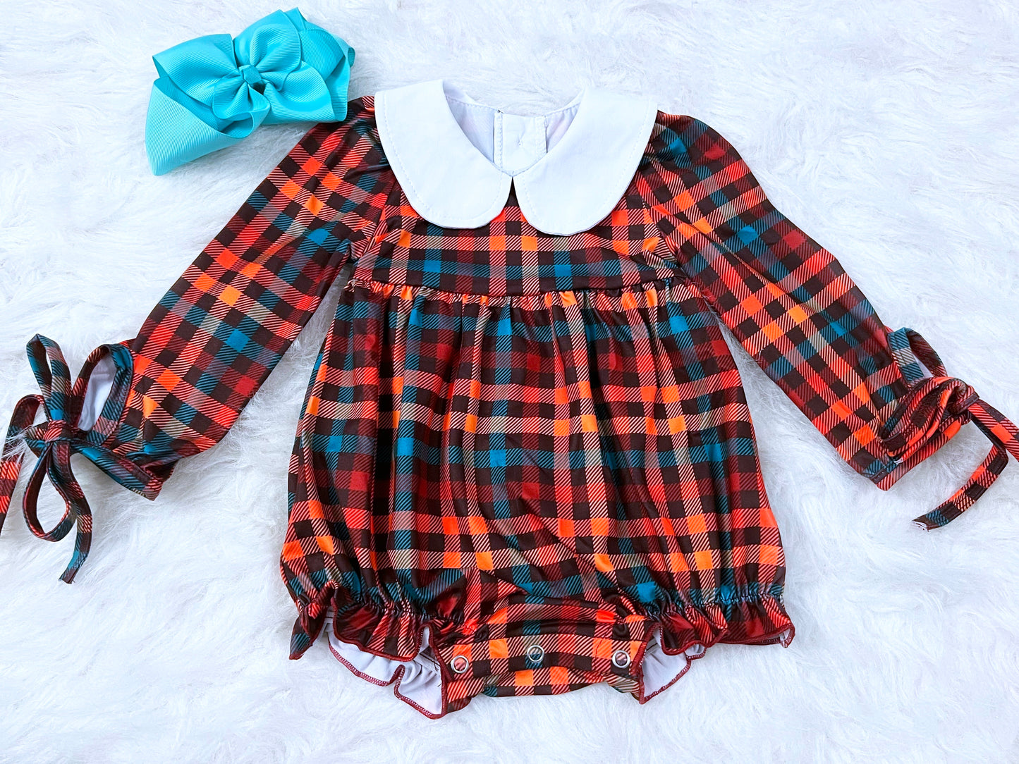 Harvest Plaid Bubble Romper